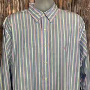 Ralph Lauren Classic Fit Mens Long Sleeve Shirt Multicolor Shirt Size 17.5 34/35